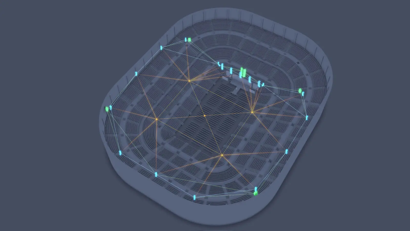 A stadium with a Spacemap deployed