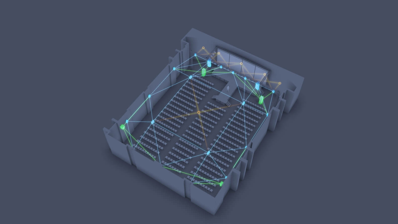 A ballroom with a Spacemap deployed