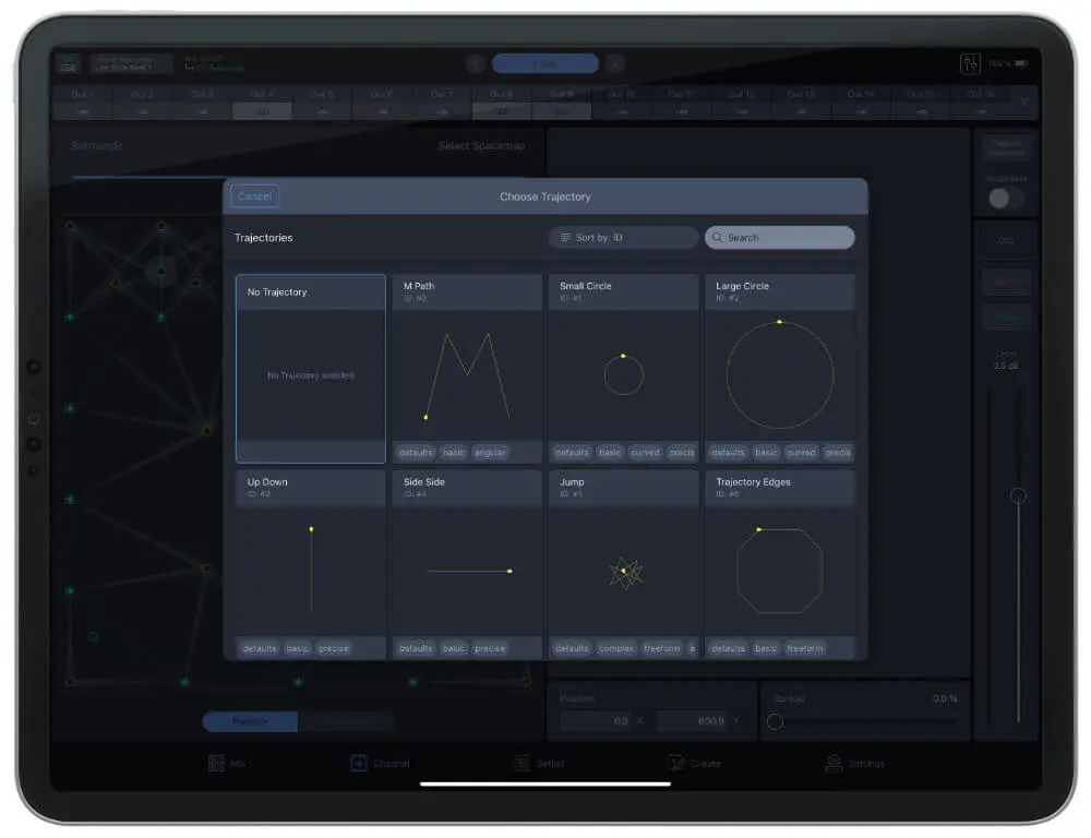 iPad with Spacemap Go app being configured