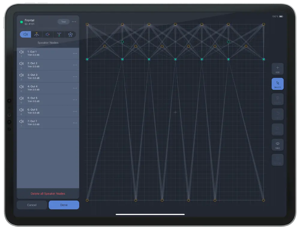 iPad displaying a frontal set up