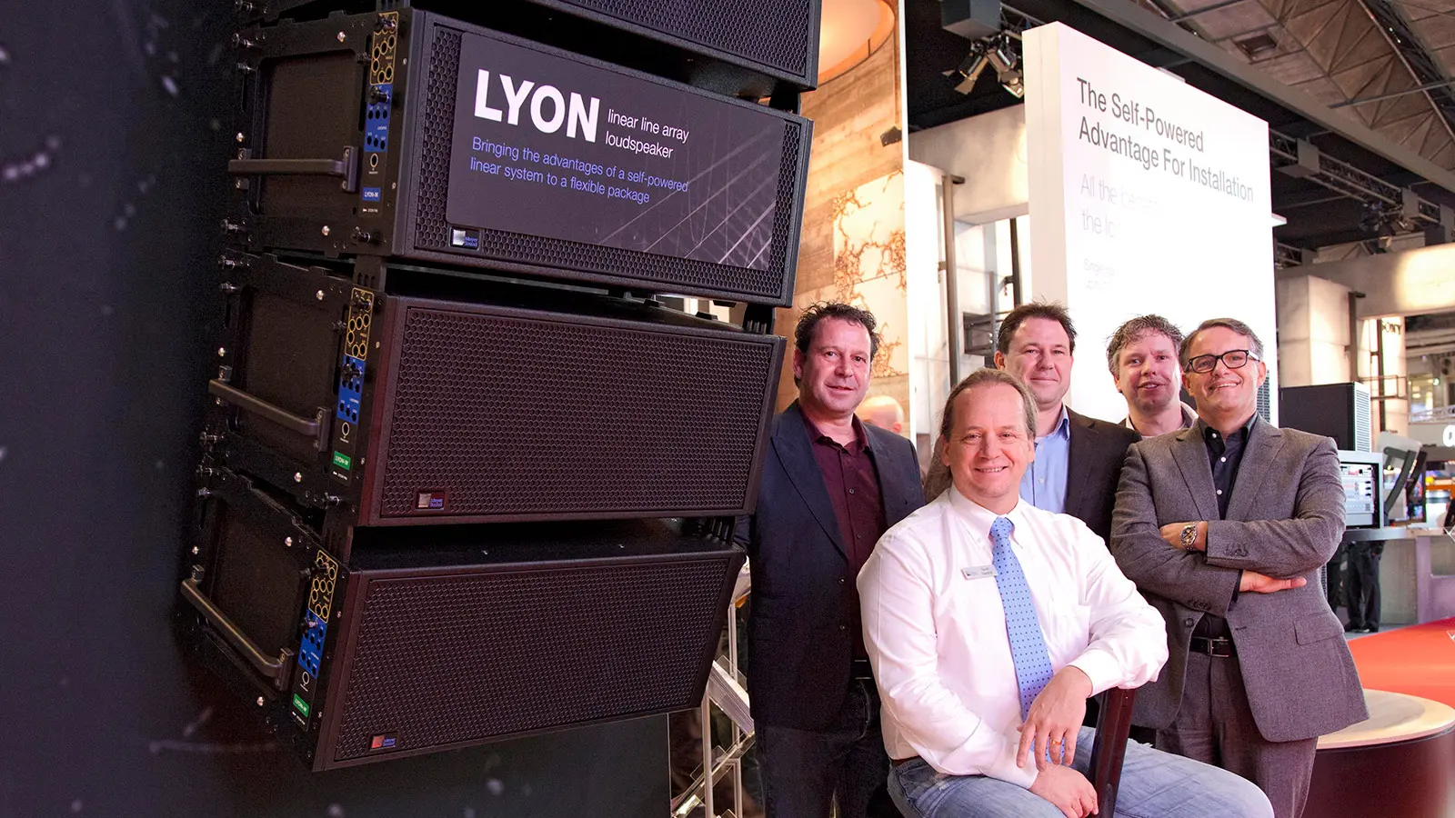  L to R: Eric Mattijsen (AEM), Scott Gledhill (Meyer Sound), Roland Mattijsen (AEM), Aart Habraken (Bazelmans AVR), and Wiljan Bazelmans