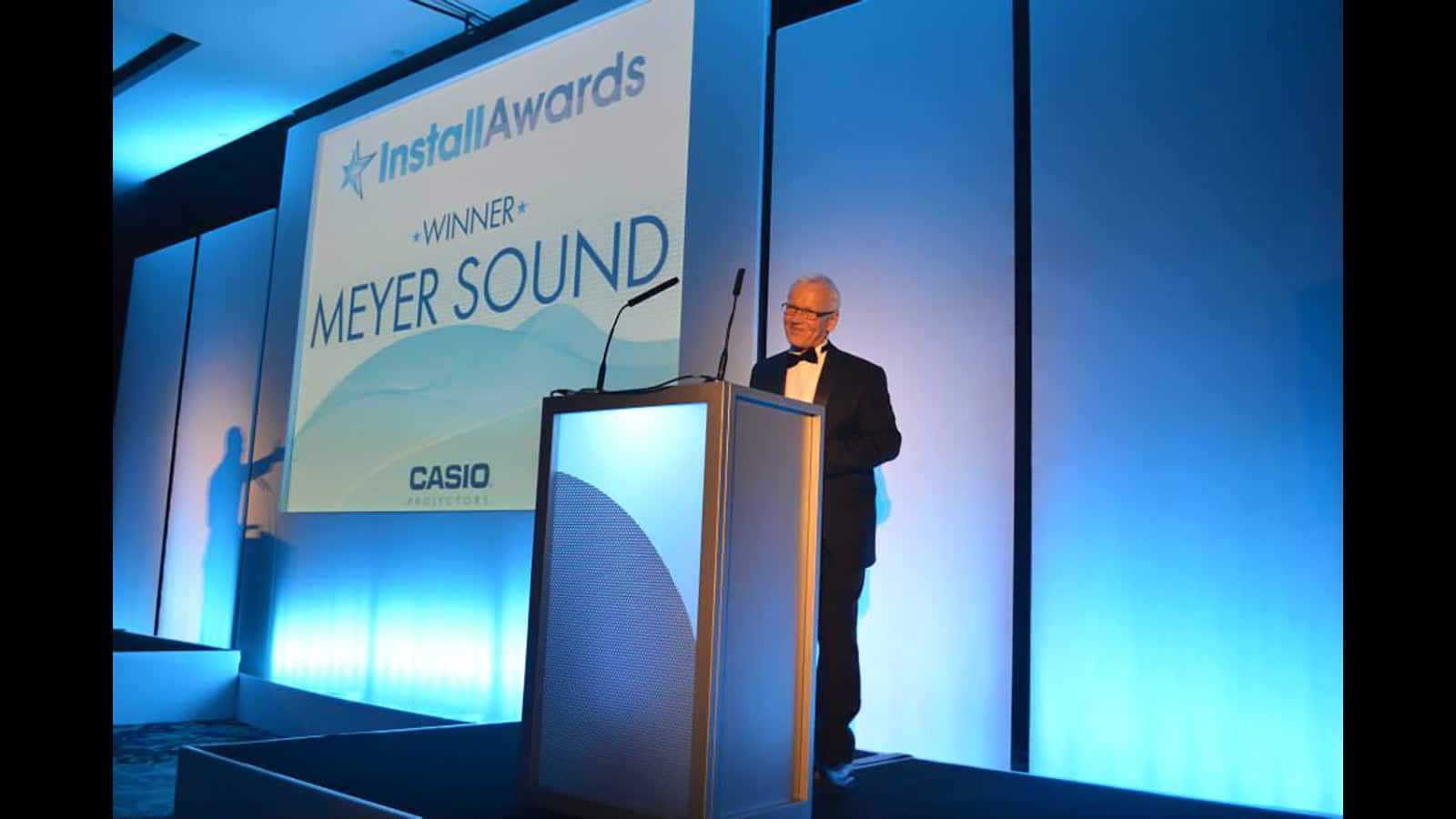 John Pellowe, Constellation project director for Meyer Sound, accepts the Teamwork Award for the Exploratorium