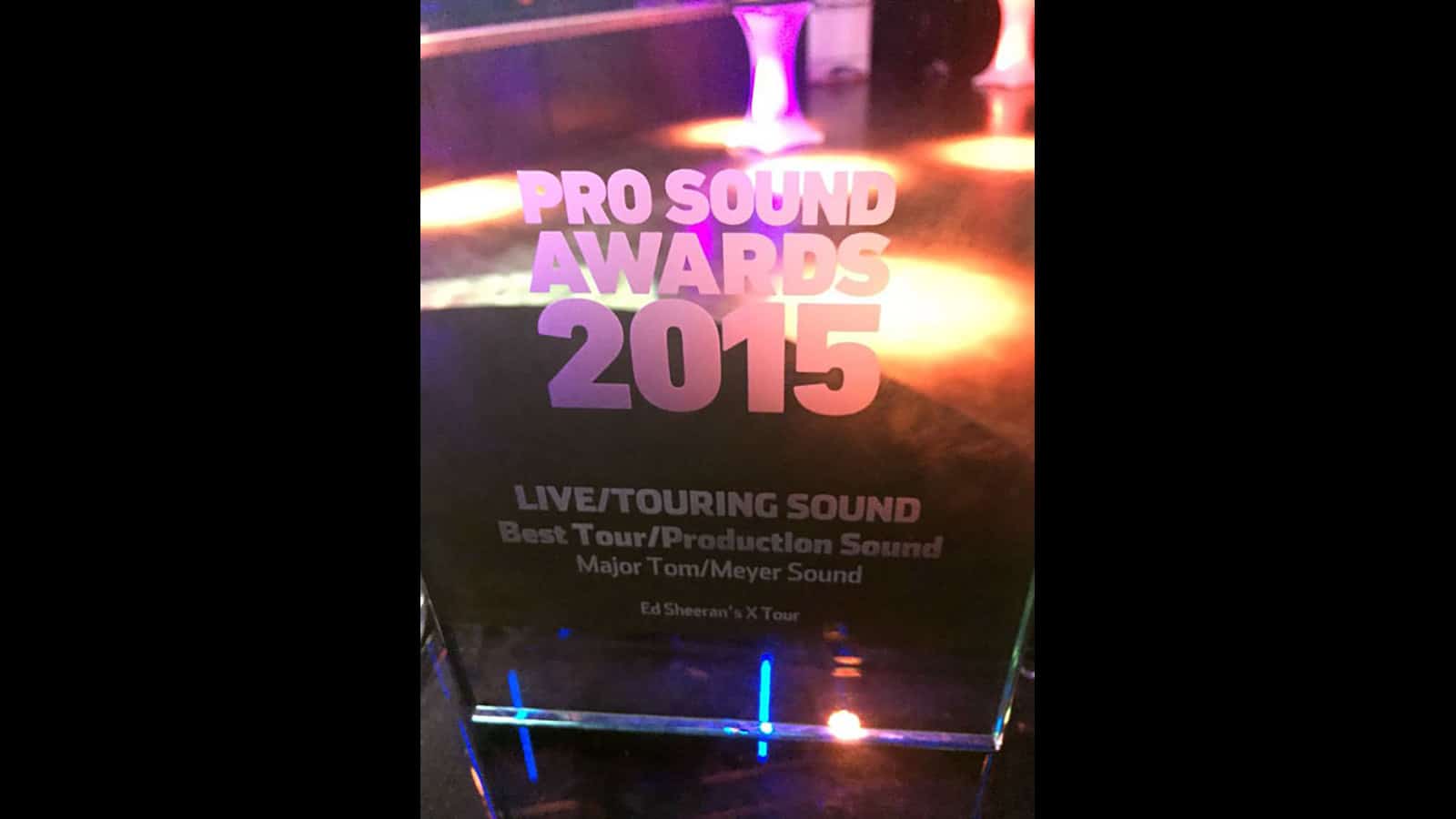 Meyer Sound and Major Tom win Pro Sound Award for Ed Sheeran Tour