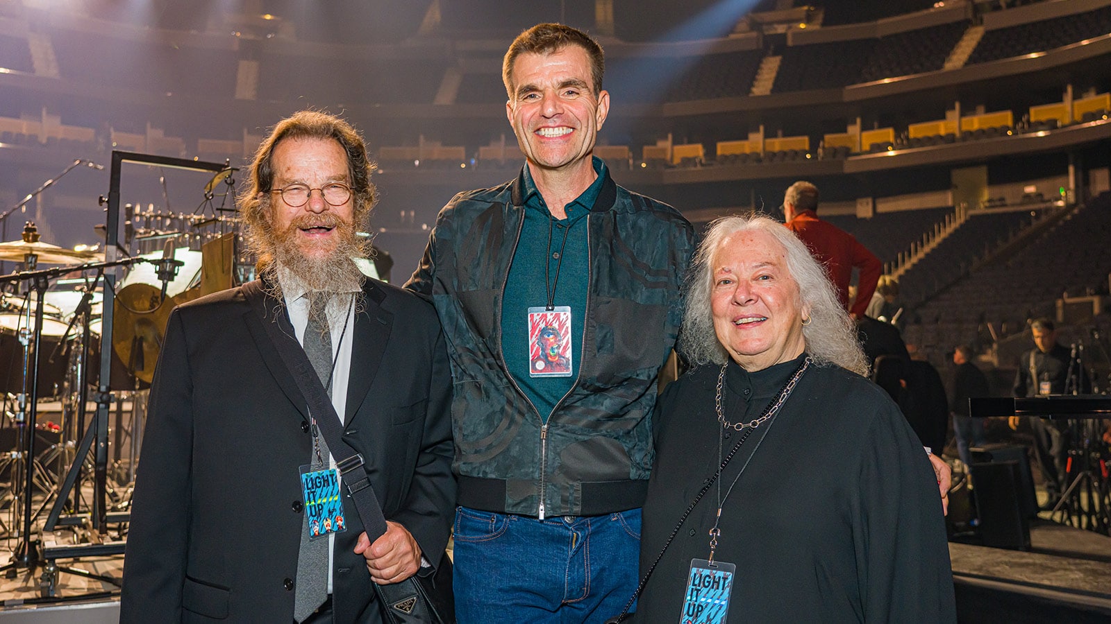 (L-R) John Meyer; Dan Braun, Metallica Show Director; Helen Meyer