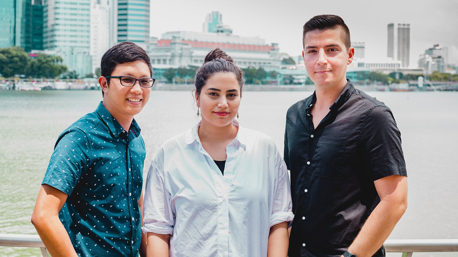(L-R) Andrew Poh, Technical Sales Support, Asia; Salmah El Haissane, Marketing and PR Coordinator; Chris D'bais, Sales Manager, Oceania and Southeast Asia